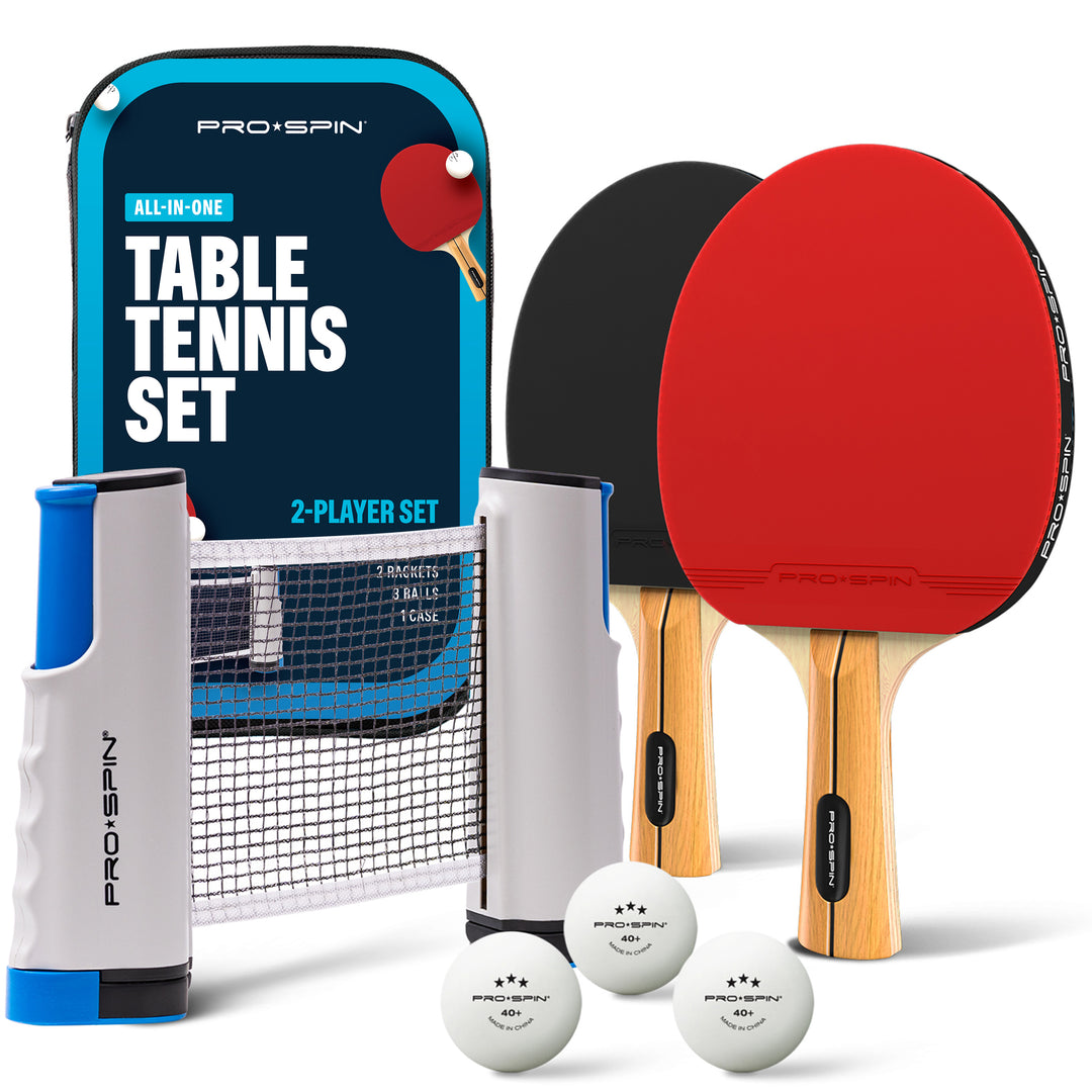 ping pong gear Pro-spin Portable Ping Pong Set with Retractable Ping Pong Net for Any Table, All-in-One Table Tennis Set with Ping Pong Paddles, Balls & Case, Table