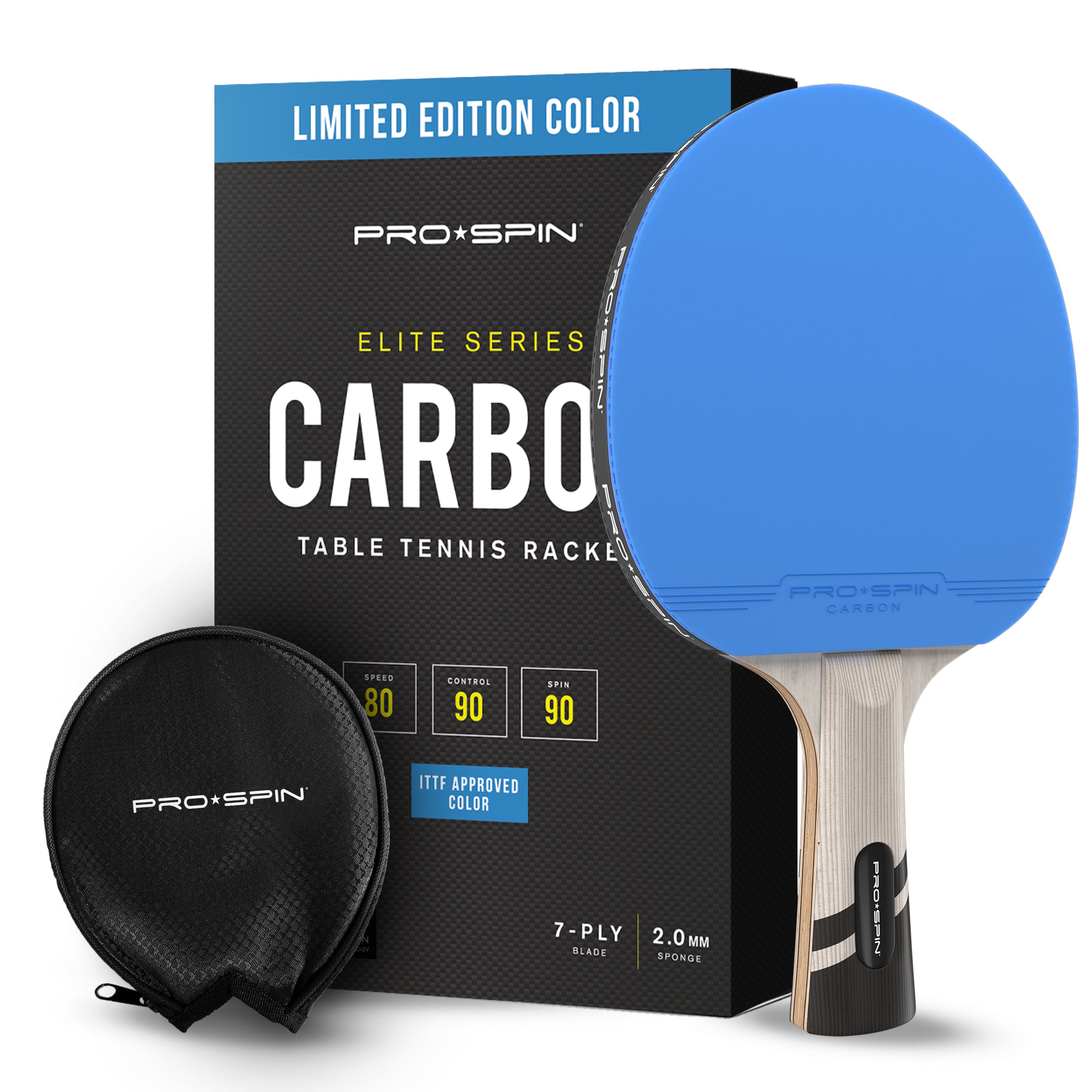 Carbon Fiber Ping Pong Paddle ITTF Approved Colors