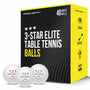 3-Star Elite White Table Tennis Balls
