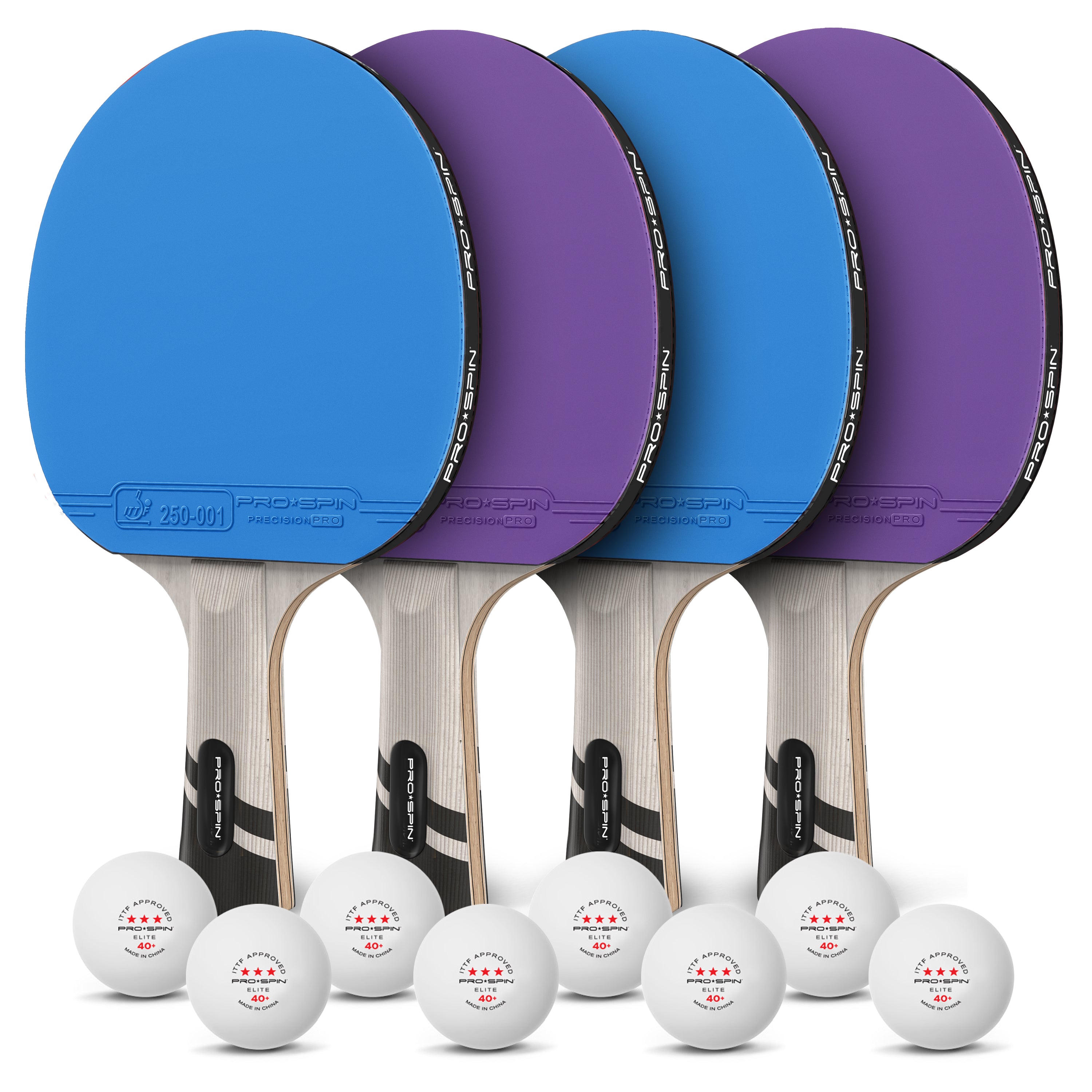 Carbon Fiber Ping Pong Paddles | 4-Player Elite Set | Pro-Spin Sports