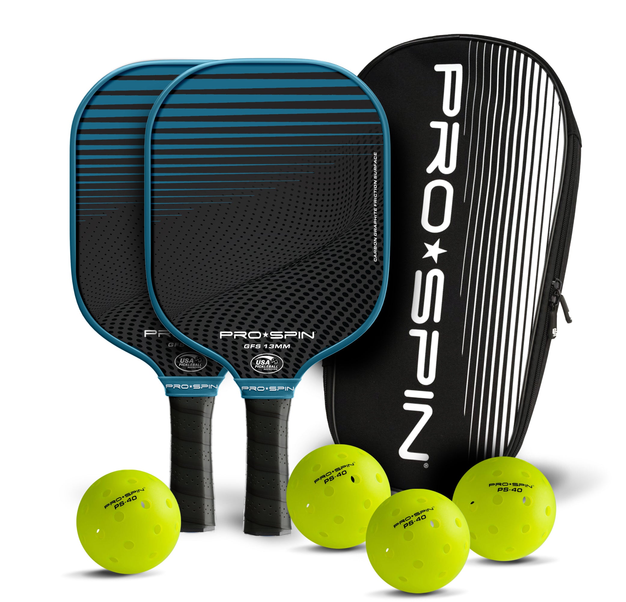 GFS 13 Pickleball Paddles 2 Player Set Balls