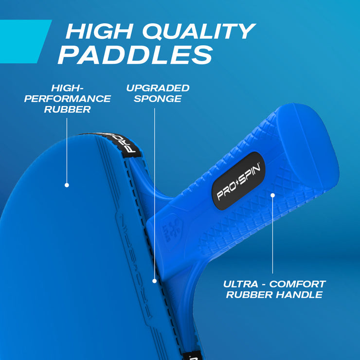 All-In-One Ping Pong Set, Ultra Comfort Paddles