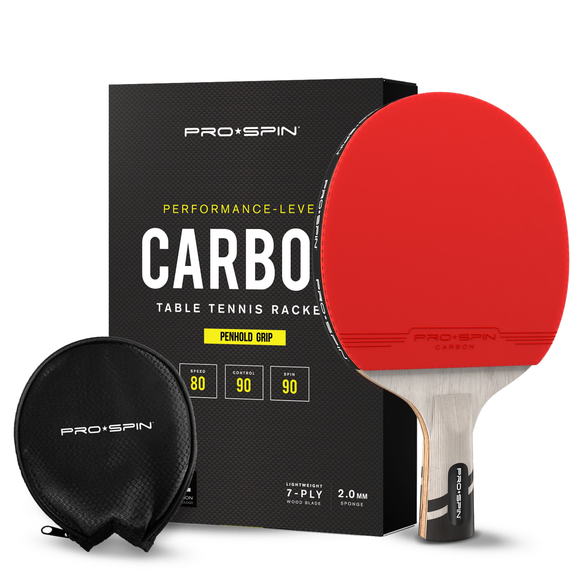 Carbon Fiber Ping Pong Paddle, Penhold Grip