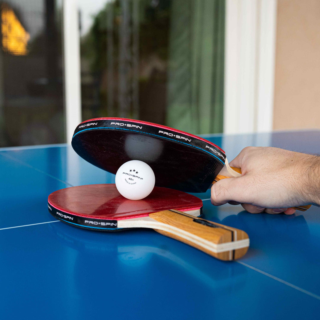 SereneLife Ping Pong Paddle Set-4 Wood Ping Pong Paddles, 8 Tournament Table